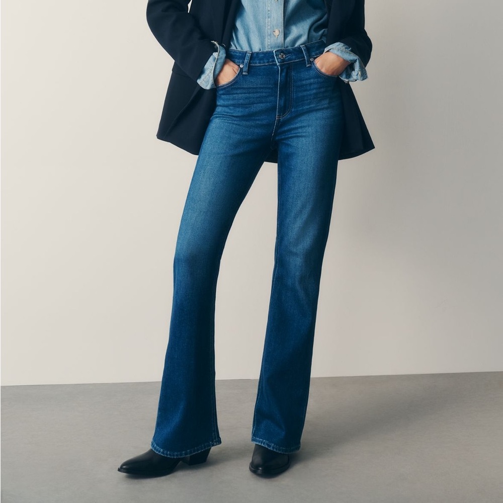 Paige High Rise Laurel Canyon Medium wash bootcut jeans
